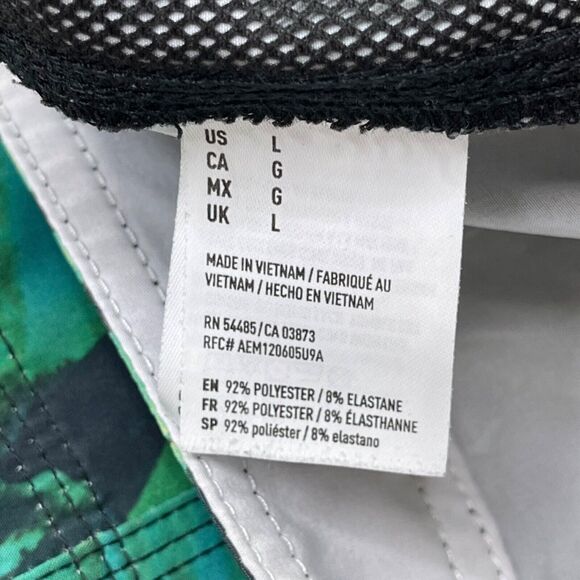 American Eagle Outfitters Board Shorts Mens Large Turquoise Green Palm Frond - Picture 5 of 11